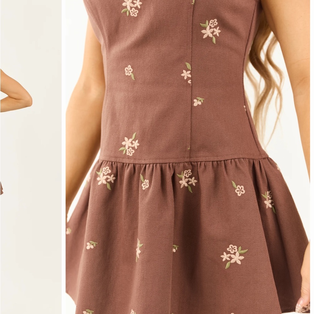Le Lis Brown Floral Mini Dress - Picture 2 of 4